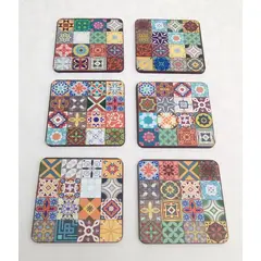 POR EJEMPLO DISEÑO Y DECORACION - 6 Portavasos De Mesa Baldosas