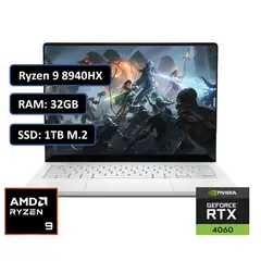 ASUS - PORTATIL ROG ZEPHYRUS AMD RYZEN 9 8945HS RAM 32GB DDR5 SSD 1TB RTX 4060 8GB