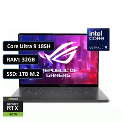 ASUS - PORTATIL ROG ZEPHYRUS CORE ULTRA 9 185H RAM 32GB DDR5 SSD 1TB M.2 RTX 4070 8GB