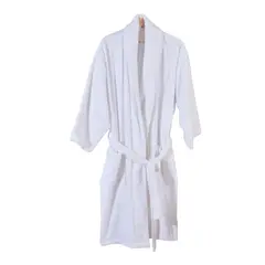 FATELARES - Bata de Baño Elite tipo Smoking Masculina Blanco 550gr 100% Algodón