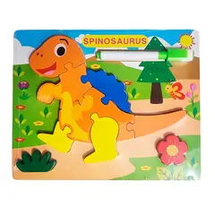 GENERICO - Rompecabezas Didactico Con Tablero Figuras + Marcador