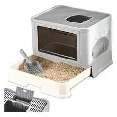 GENERICO - Caja de Arena Plegable para Gato con Tapa 50x39x37 cm