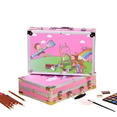 GENERICO - Kit de Dibujo Plegable x145 Piezas Maletín Metálico de Lujo