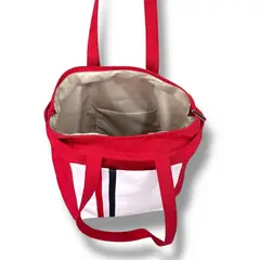 XIAN SHOES - Bolso en lona tomm rojo 25