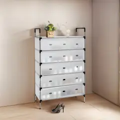 GENERICO - Organizador Zapatero Metálico 6 Niveles Con Tapa