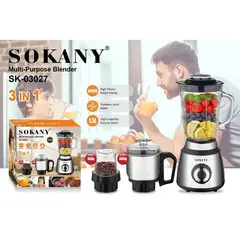 SOKANY - Licuadora y Procesador de Alimentos 3 en 1 – SK-03027