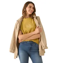 ESPRIT - Camiseta para mujer con textura y estampado