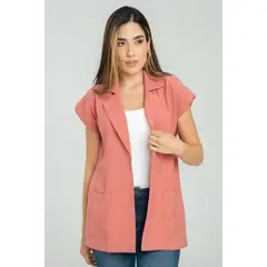 RAGGED - Chaleco largo missu Rojo carnauba