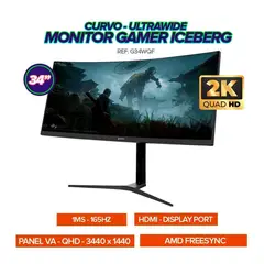 ICEBERG - MONITOR GAMER SPECMAX 34" CURVED ULTRAWIDE / 1MS - 165HZ / 2K QHD - PANEL VA / COMPATIBLE AMD FREESYNC