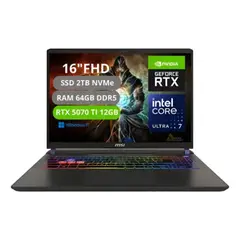 MSI - PORTATIL VECTOR 16 HX AI INTEL CORE ULTRA 7 255HX RAM 64GB SSD 2TB RTX 5070Ti 12GB