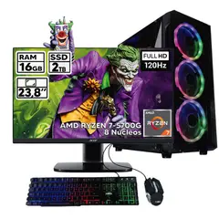 POWER GROUP - PC AMD RYZEN 7 16GB RAM 2TB HDD MONITOR 24" RGB GAMING PACK