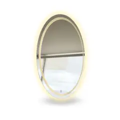 ALIK DISEÑO - Espejo Redondo Flotante Con Luz Led Cálida Táctil 90Cm