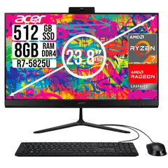 ACER - TODO EN UNO AMD RYZEN 7 5825U SSD 512GB RAM 8GB 23,8 FHD