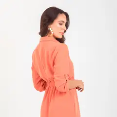 ADRISSA - VESTIDO MIDI PARA MUJER MANGA 34 TERRACOTA