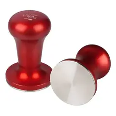 MOTTA - Tamper De Café 53 Mm Base Plana Inox Y Mango Rojo -