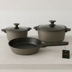 RENAHOUSE - Bateria Cocina Ollas 5 Piezas Marmol Antiadherente Premium