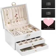ORIGINAL SWAT - CAJA ORGANIZADORA DE JOYAS JOYERO EN CUERO MULTINIVEL GRANDE