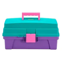 IMUSA - Caja Organizadora Vanity De 14 Pulgadas Rimax Verde Morado Verde Morado