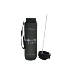 SPORTFITNESS - Termo Negro 1l Con Boquilla Deportiva Y Cierre Seguro