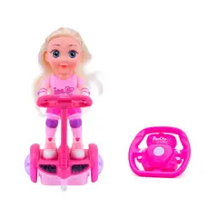 GENERICO - Muñeca Scooter Luces Control Remoto Juguete Niñas + Baterias