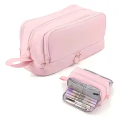 GENERICO - Cartuchera Extra Grande Organizador Colores 4 Compartimentos