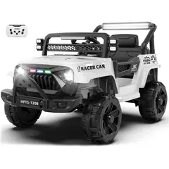 BEBESUNITA - Carro Moto Electricos 4x4 Llanta Caucho 12v Control - Blanco