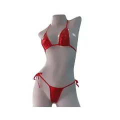 GENERICO - Micro Mini Bikini Lenceria Erotica Talla Unica Micro Tanga Rojo