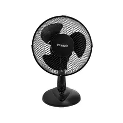 TEZZIO - Ventilador de Mesa 9” con Oscilación y 3 Velocidades