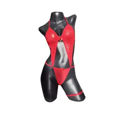 GENERICO - Body Lenceria Erotica Talla Unica Tanga Hilo rojo Liga