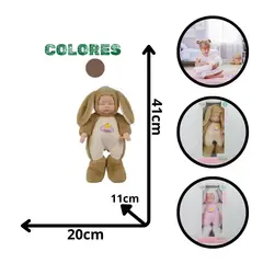 GENERICO - BEBE CON DISFRAZ DE CONEJITO JUGUETE PARA NIÑOS +1 AÑO