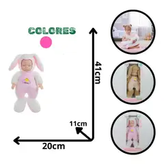 GENERICO - BEBE CON DISFRAZ DE CONEJITO JUGUETE PARA NIÑAS +1 AÑO
