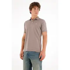 TENNIS - Polo con mini raqueta gris para hombre