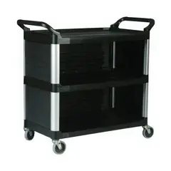 RUBBERMAID - Carro de Servicio Cerrado 3 Estantes 136 Kg Negro