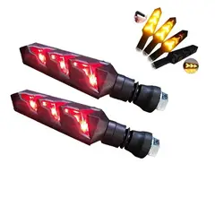 GENERICO - Direccionales Flecha Moto Led Universales X 2 Stop rojo