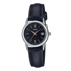 CASIO - Reloj Para Dama Cuero LTP-V002L-1B3UDF Negro