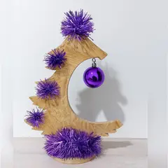 GENERICO - Árbol Decorativo en Osb con Adornos Morados