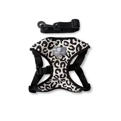 WAWAW - Pechera XL marfil animal print negro y rosa