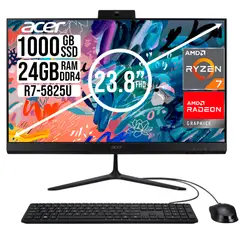 ACER - TODO EN UNO AMD RYZEN 7 5825U SSD 1TB RAM 24GB 23,8 FHD