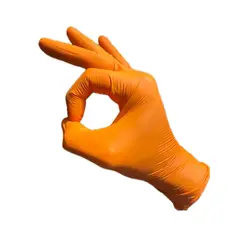 GENERICO - Guantes de Nitrilo Naranja Talla M Caja x100 unidades