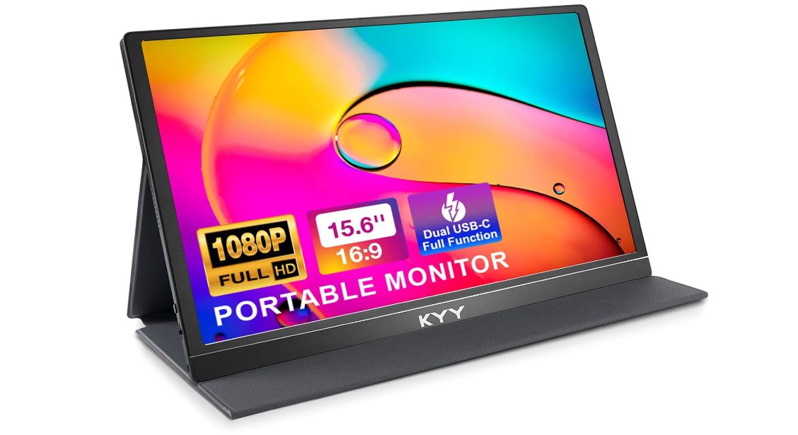 KYY Monitor portátil de 15.6 pulgadas, 1080P FHD USB-C