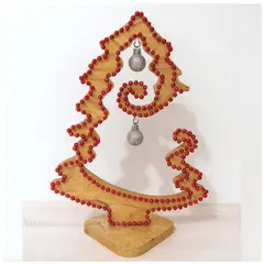 GENERICO - Árbol Decorativo en OSB con Esferas Plateadas