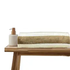 HOMETEX - TOALLA MICROFIBRA RAYAS CAFÉ