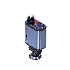 GENERICO - CARGADOR DE COCHE PARA CABLE DOBLE RETRACTIL