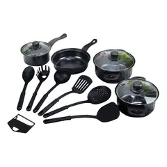 GENERICO - Set de Ollas Antiadherentes de 13 Piezas para Cocina