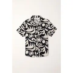 TENNIS - Camisa tipo bowling con estampado playero para hombre