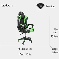 LIBITIUM - Silla de Oficina Gamer Ergonómica Verde Reclinable