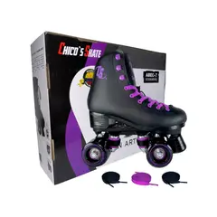 CHICOS - Patines 4 Ruedas Artisticos Roller Skate Polimero Morados 38