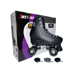 CHICOS - Patines 4 Ruedas Artisticos Roller Skate Polimero Negros 34
