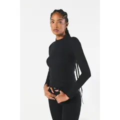 KOAJ - Camiseta unicolor con cuello alto y manga larga Mujer