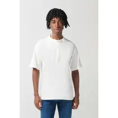 KOAJ - Camiseta oversize unicolor con cuello nerú en algodón Hombre